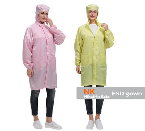 گان کلاه دار آنتی استاتیک 4 گان-پزشکی-آنتی-استاتیک-نیکاک