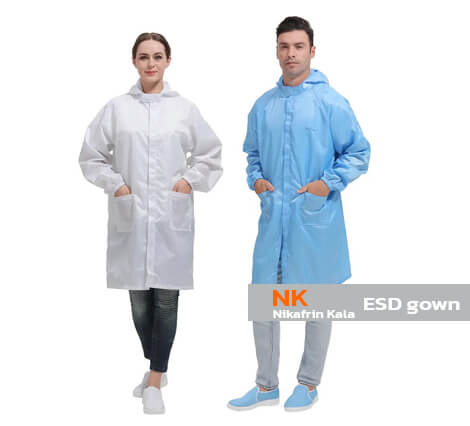 گان کلاه دار آنتی استاتیک